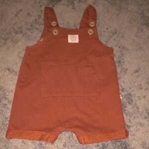 Rabbit + Bear | Cozy Tan Kids Overalls with Front Pocket